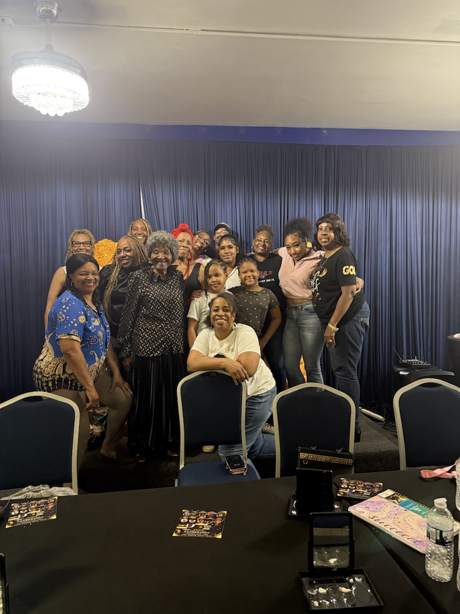 Ministry members gathered together at a community event